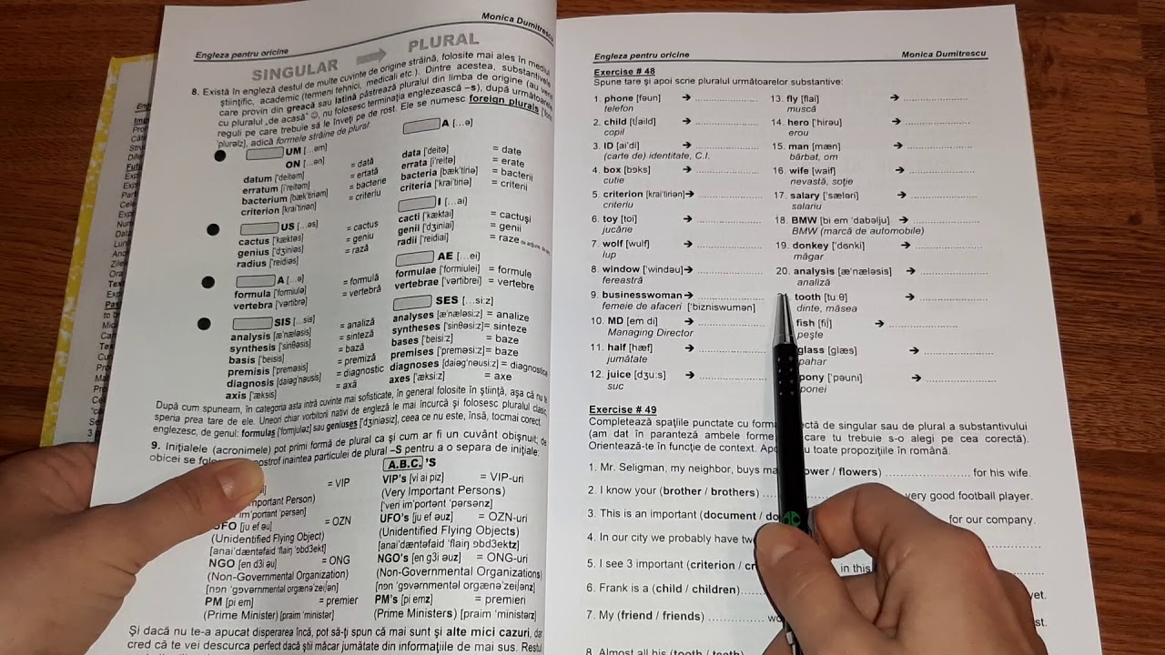 Lecția # 053 - Recapitulare şi exerciţii cu GENUL şi NUMĂRUL substantivelor