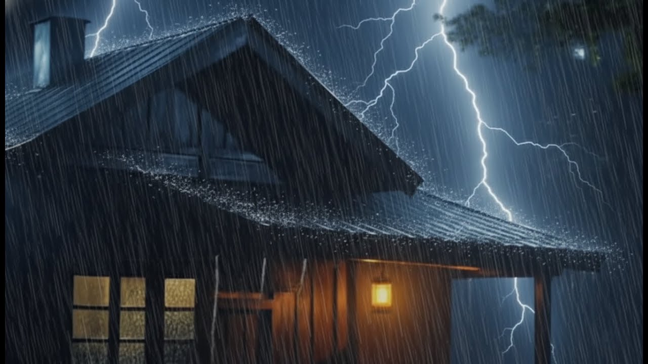 Rain & Soft Thunder at Night 🌧️⚡ Fall Asleep Fast