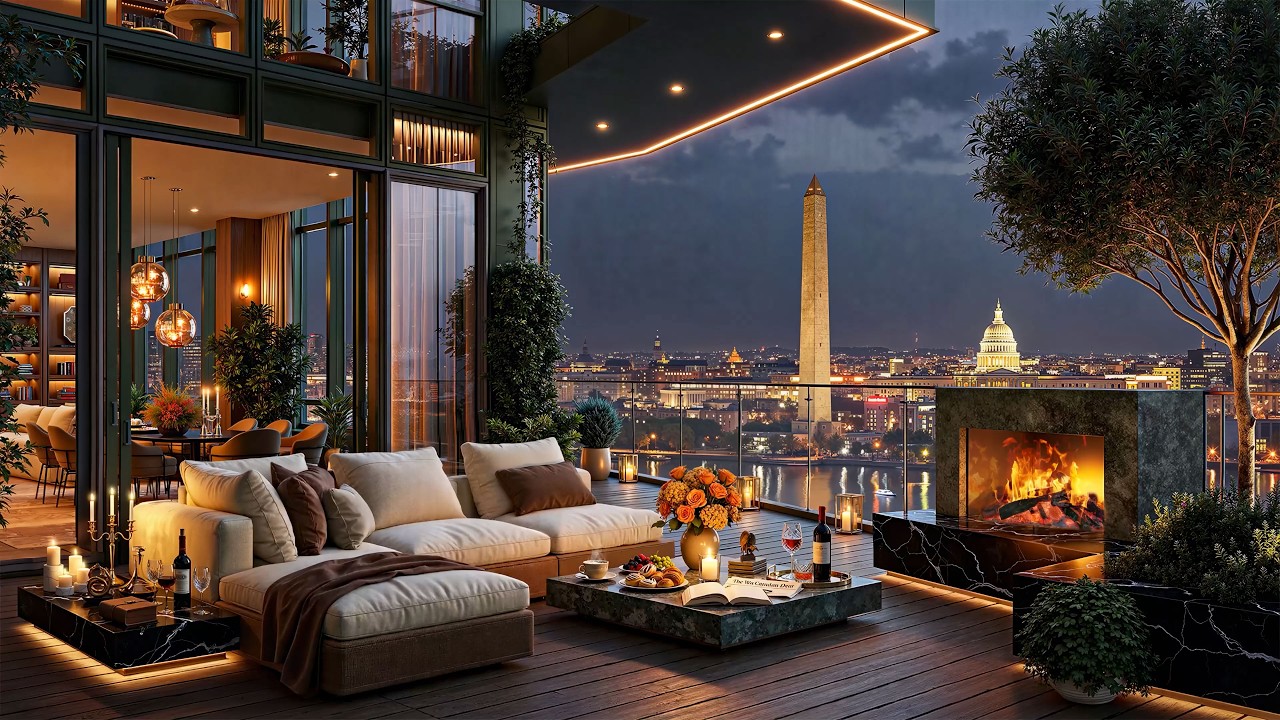 Smooth Night Jazz in Washington DC 🌃 Luxury Apartment with Saxophone Jazz Music for Peaceful Mind