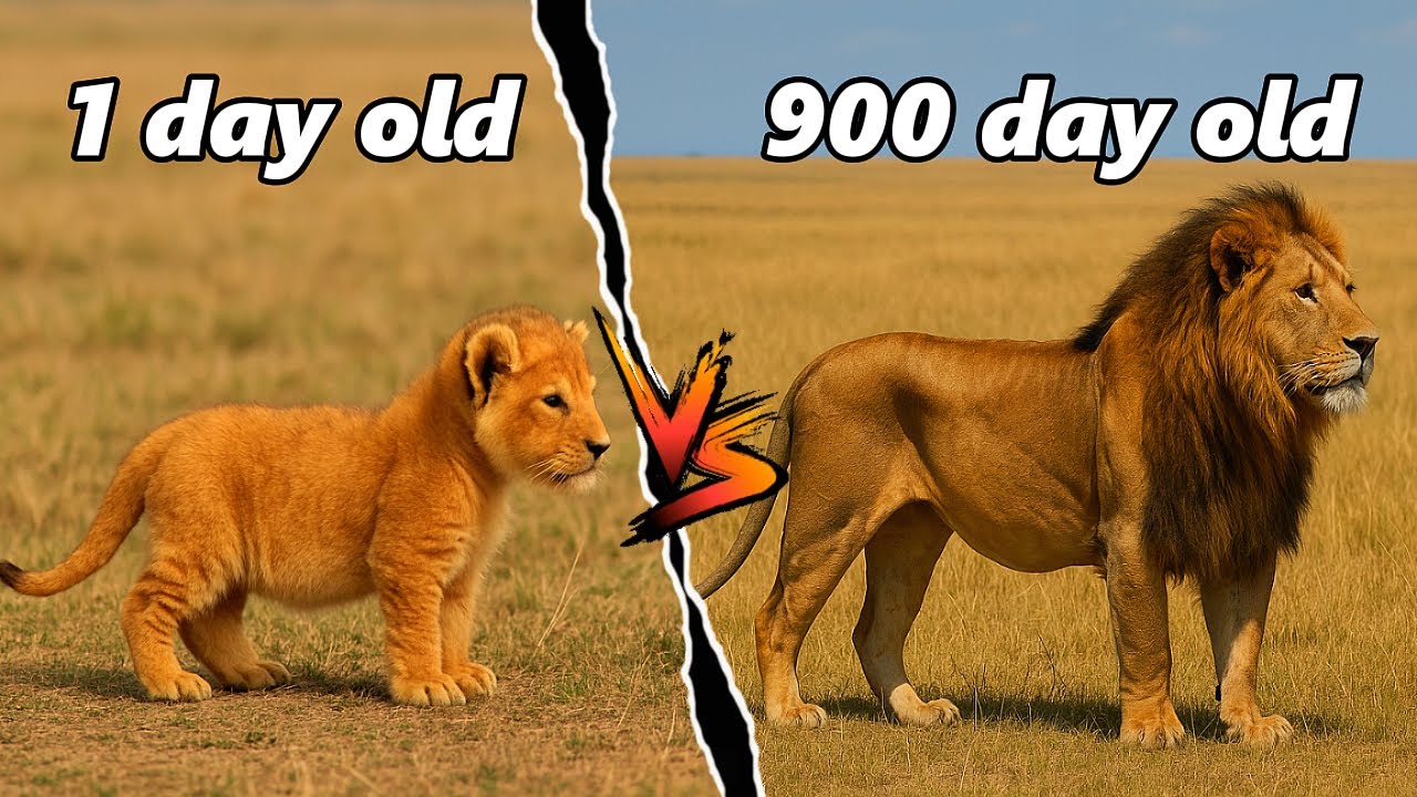 Time Lapse Evolution: Lion Growth from Day 1 to Day 900 in 2 Minutes | AI & Evolution