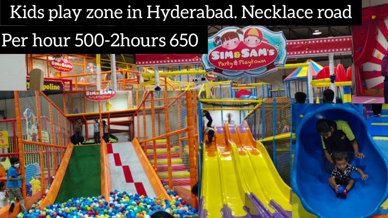 Kids play zone Hyderabad Necklaceroad | Per hour 500 - 2hours 650| Sim and Sam's Party and Playtown