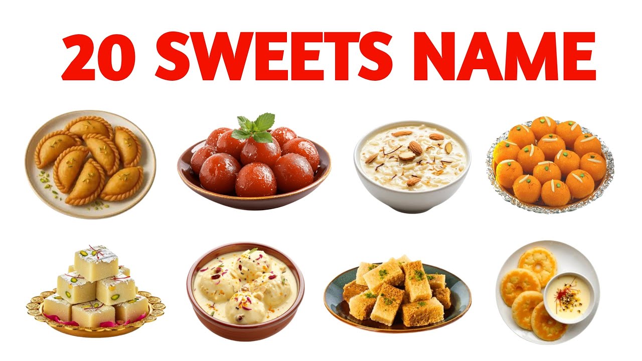 Learn 20 Sweets Names in English for Kids Educational Preschool Learning Video for Children #kidstv