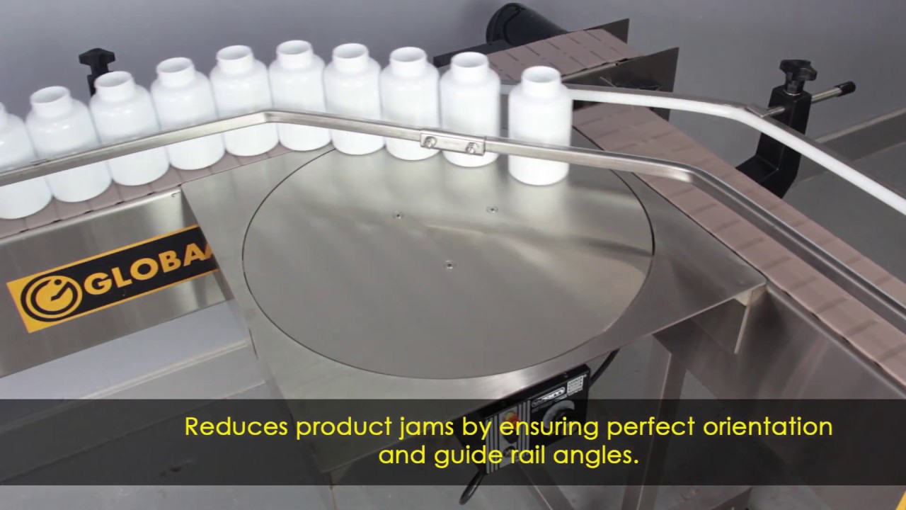 GLOBALTEK™ Stainless Steel 18 Dia. Mounted Rotary Turn Table for 90° Turn