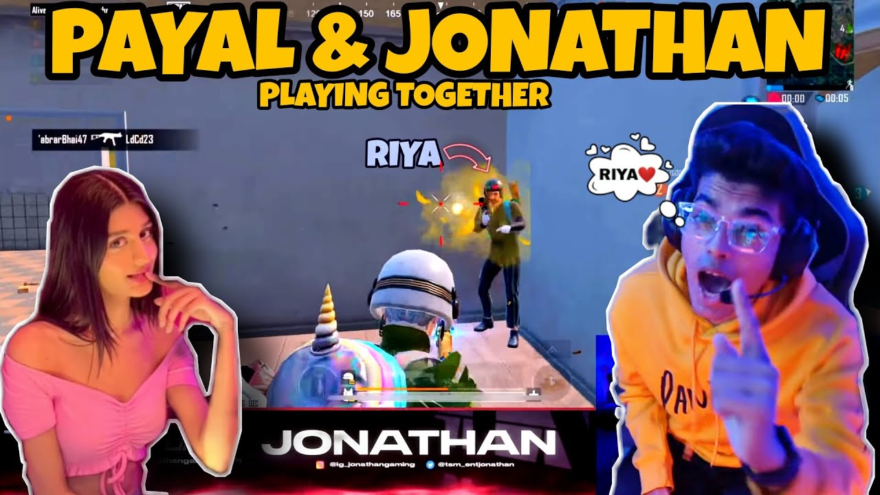 PAYAL GAMING & JONATHAN GAMING | FULL ON MASTI | WHO IS RIYAAA❤️ ?? | P❣️J | BGMI | GG | MN squad