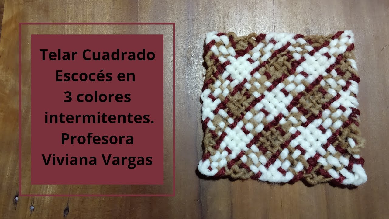 Telar Cuadrado  Punto Escoces 3 colores intermitentes