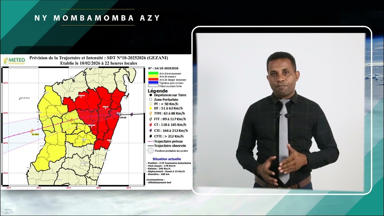FLASH CYCLONE GEZANI MARDI 10 Février 2026 à 22 Heures Locales