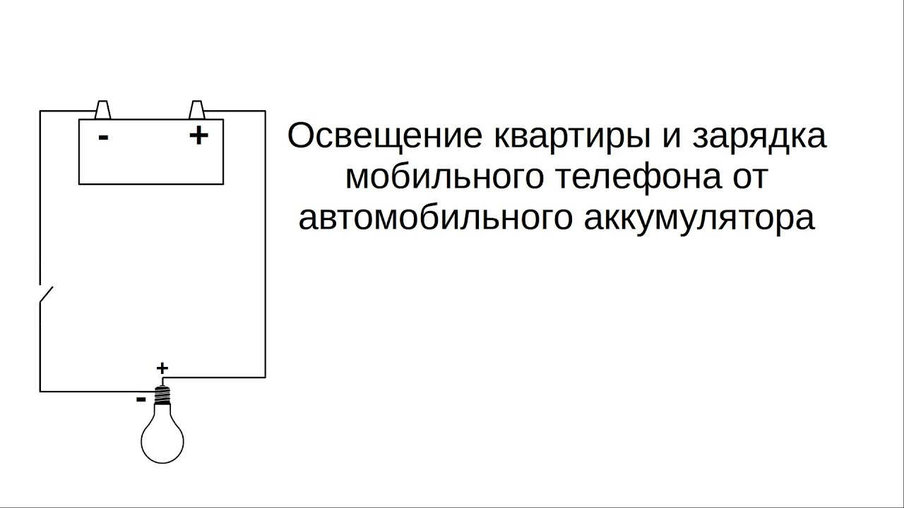 Освещение квартиры и зарядка мобильного телефона от автомобильного аккумулятора
