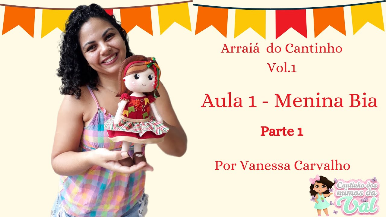 MOLDE GRATUITO Boneca Junina em feltro - Parte 1