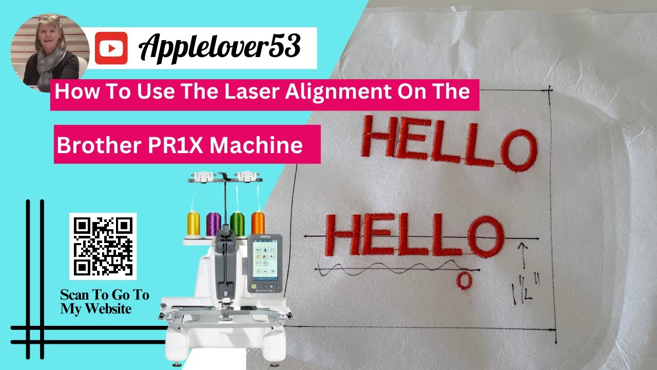 Brother PR1X Embroidery Machine - How To Use The Laser Alignment