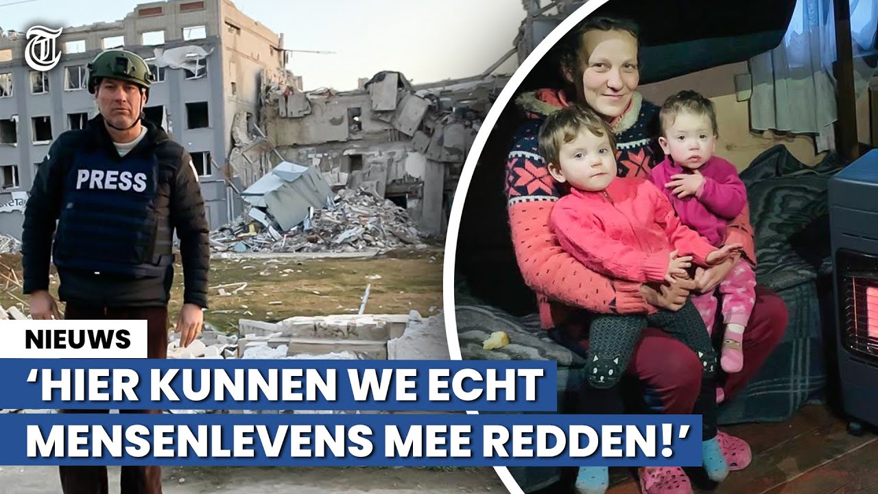 Presentator Sander de Kramer deelt kachels uit in Oekraïne: ‘Hele nacht onder vuur!’