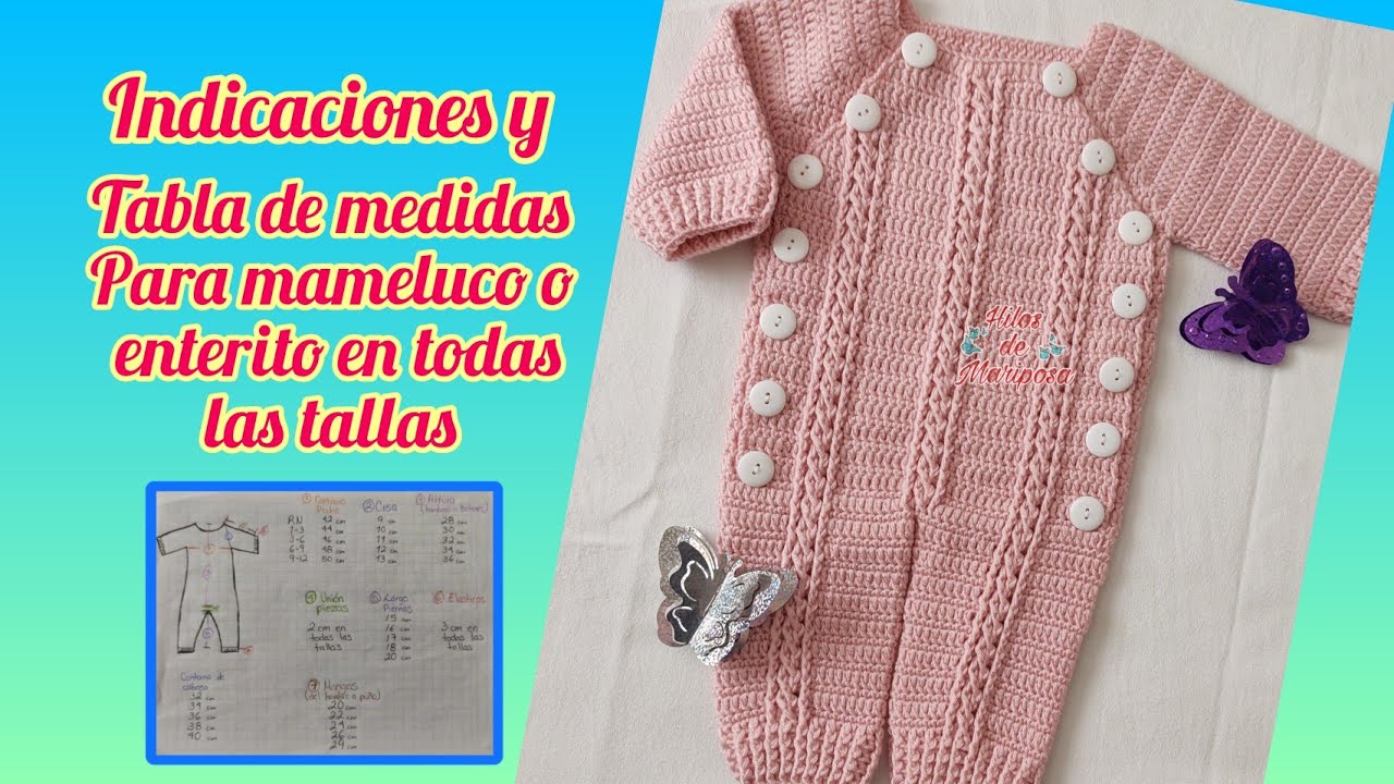 medidas para mameluco o enterito tejido en todas las tallas como tejer mameluco tabla de medidas