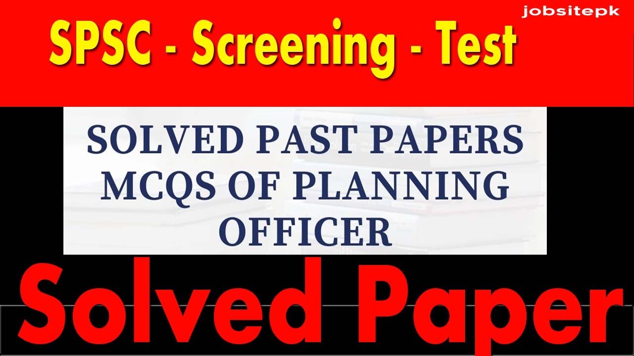 Planning Officer Mcqs Solved Papers | SPSC Planning Officer Solved Papers Jobsitepk