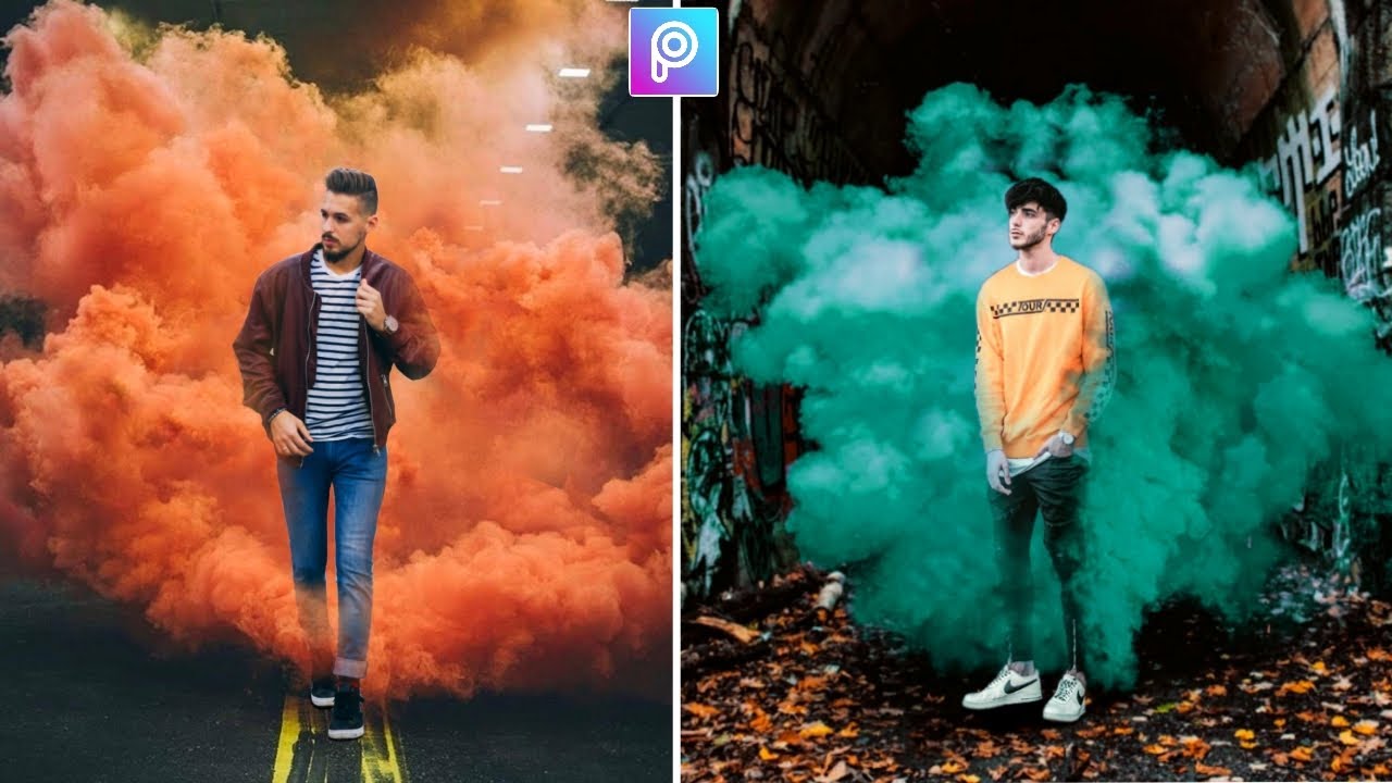 دمج صورتك مع الدخان بشكل احترافي | برنامج picsart