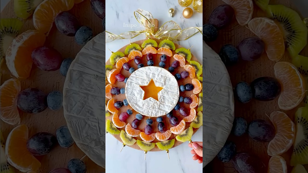 Festive Star Brie + Fruit Skewers ⭐ Christmas Appetizer idea & New Year Snacks Inspiration 