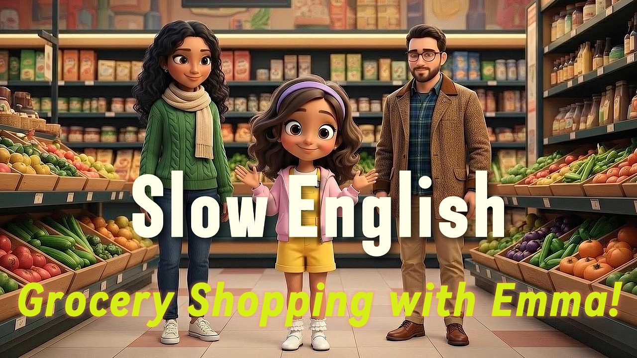 Grocery Shopping with Emma! | Slow English Listening for Beginners (A1 - A2 Level)