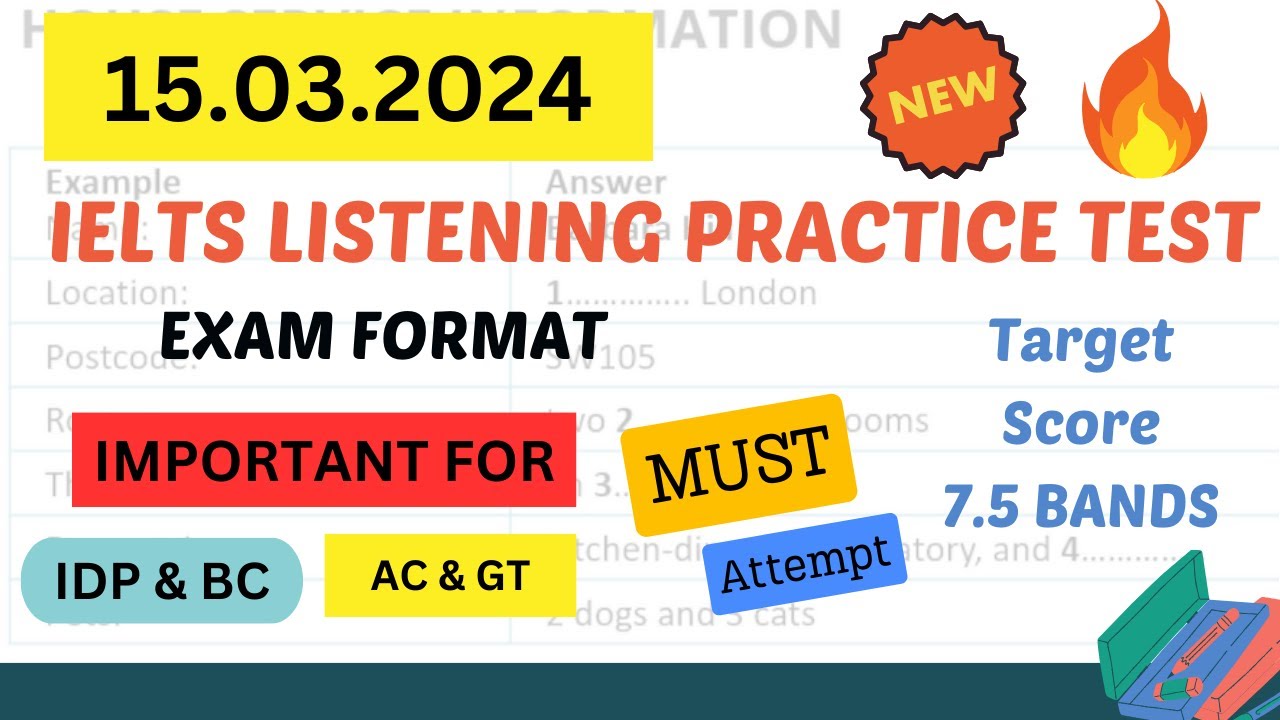 ielts listening practice test with answers | 15 march 2024