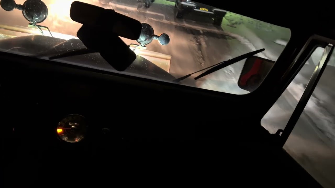 Jeep CJ7 plowing the snow 