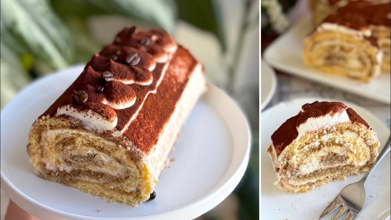 TIRAMISU TEKERCS☕️ pihe-puha kávés piskótatekercs - BebePiskóta 