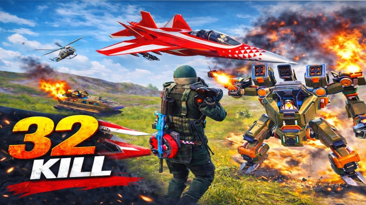 BGMI Payload Gameplay 🔥 32 Kills | Fighter Jet OP | Robot & Helicopter,Car Destroy