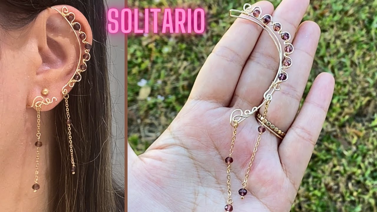 ARETE SOLITARIO en alambrismo || EAR CUFF || Pendiente solitario