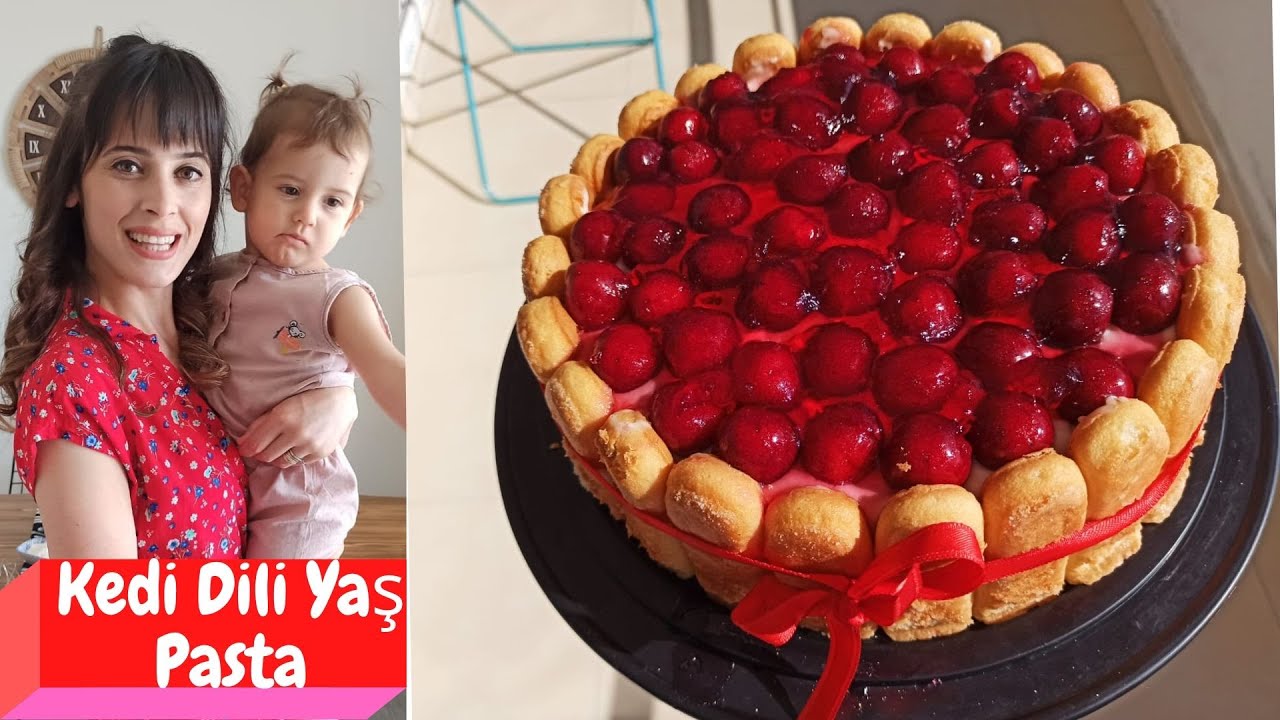 Babalar Günü Hediyesi- Kedi Dili Yaş Pasta Tarifi-Kızımla Yaş Pasta Yaptık