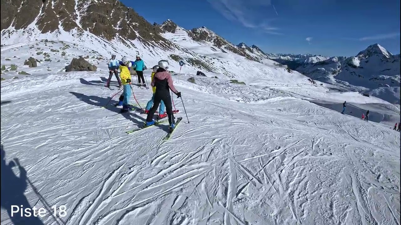 [4k] Skiing in Kühtai | Piste 16 (red), Piste 18 (blue), Piste 1 (red) | Austria