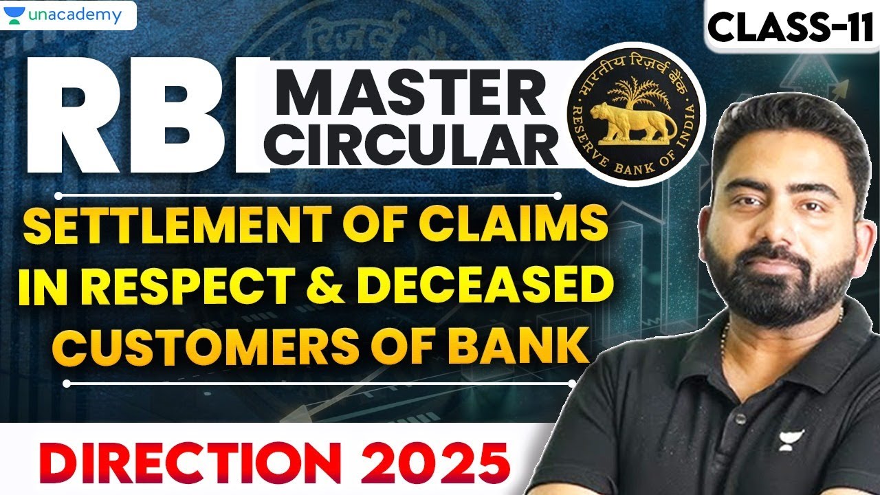IBPS PO Mains 2025 | RBI Master Circular Class 11 | Settlement of Deceased Claims | Abhijeet Sir