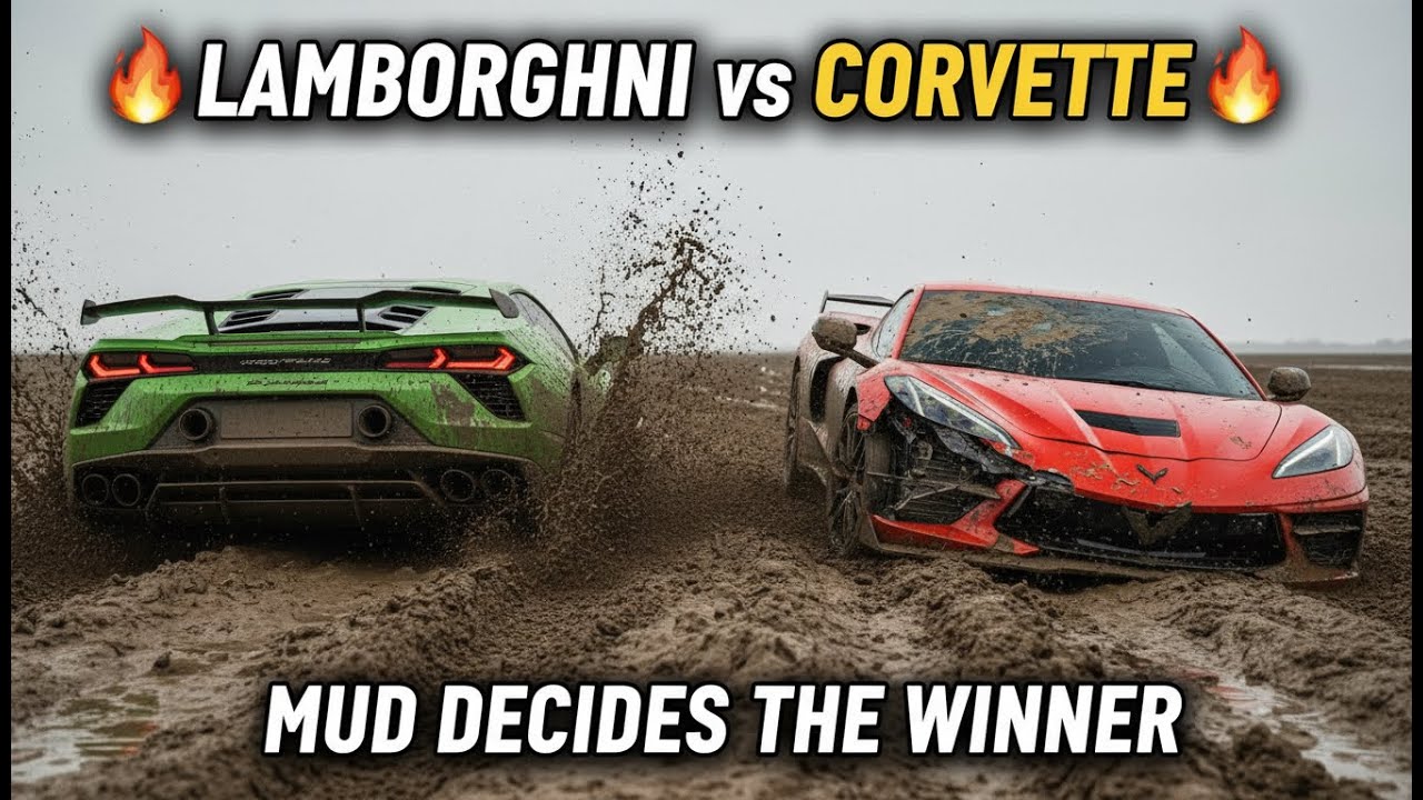 “$120K Corvette Z06 vs Italian Supercar  — Mud Decides the Winner 😳”