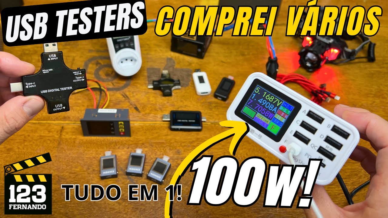 ⚠️UTILIDADE! 12 OPÇÕES DE TESTADORES USB, CARREGADOR TURBO, WATÍMETRO E MULTITEST PARA REDE AC.