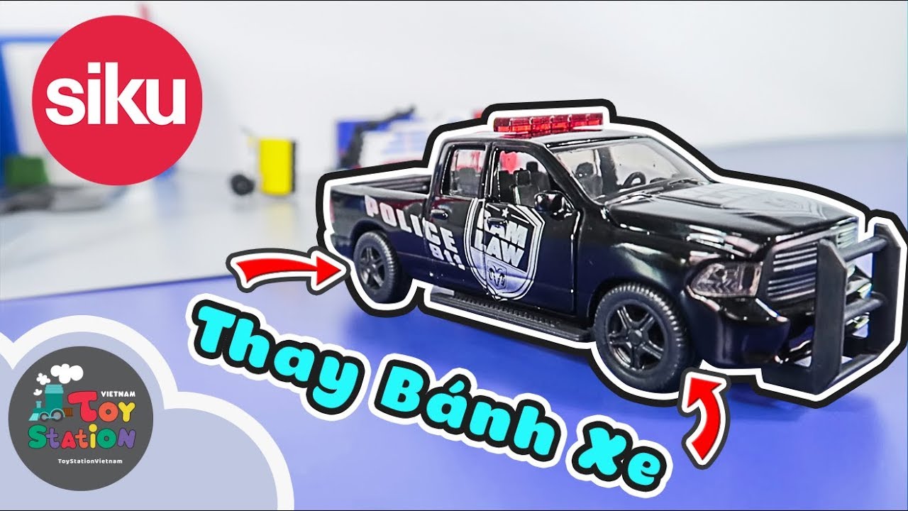 Garage sửa xe Siku World và những mẫu xe Mercedes, Ram có thể thay bánh ToyStation 302