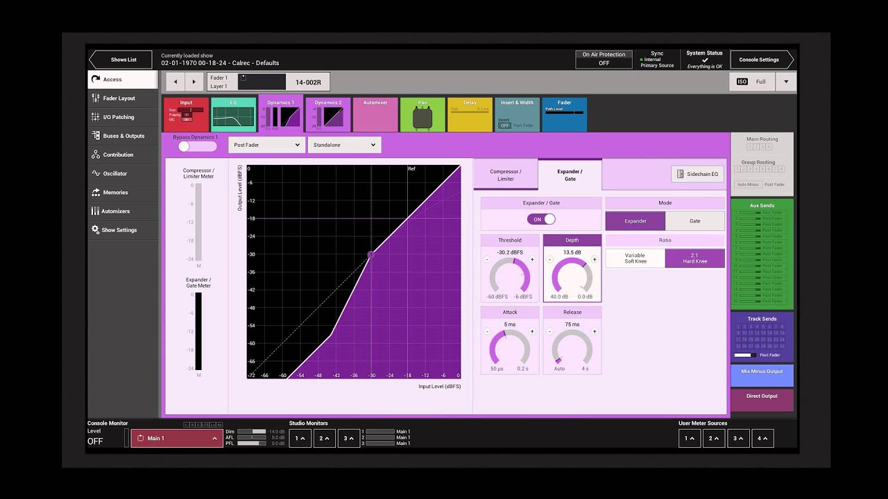 Calrec Summa Tutorial 2.4.3 Expander/Gate Controls
