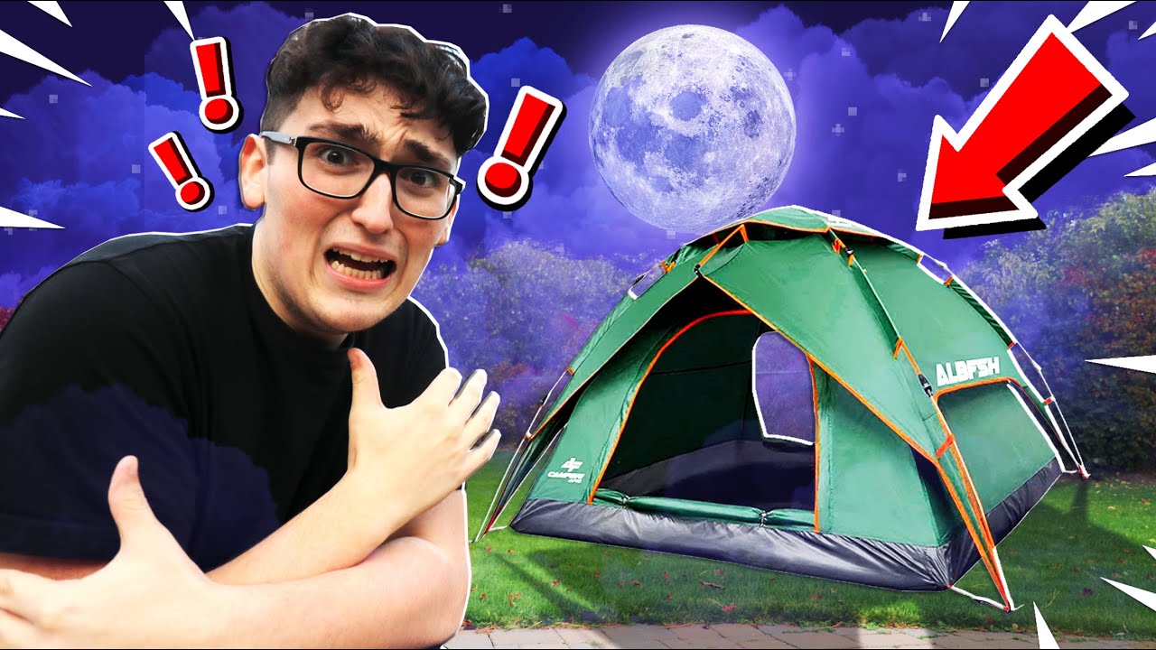 SPENDING 24 HOURS TENTING IN MY BACKYARD!
