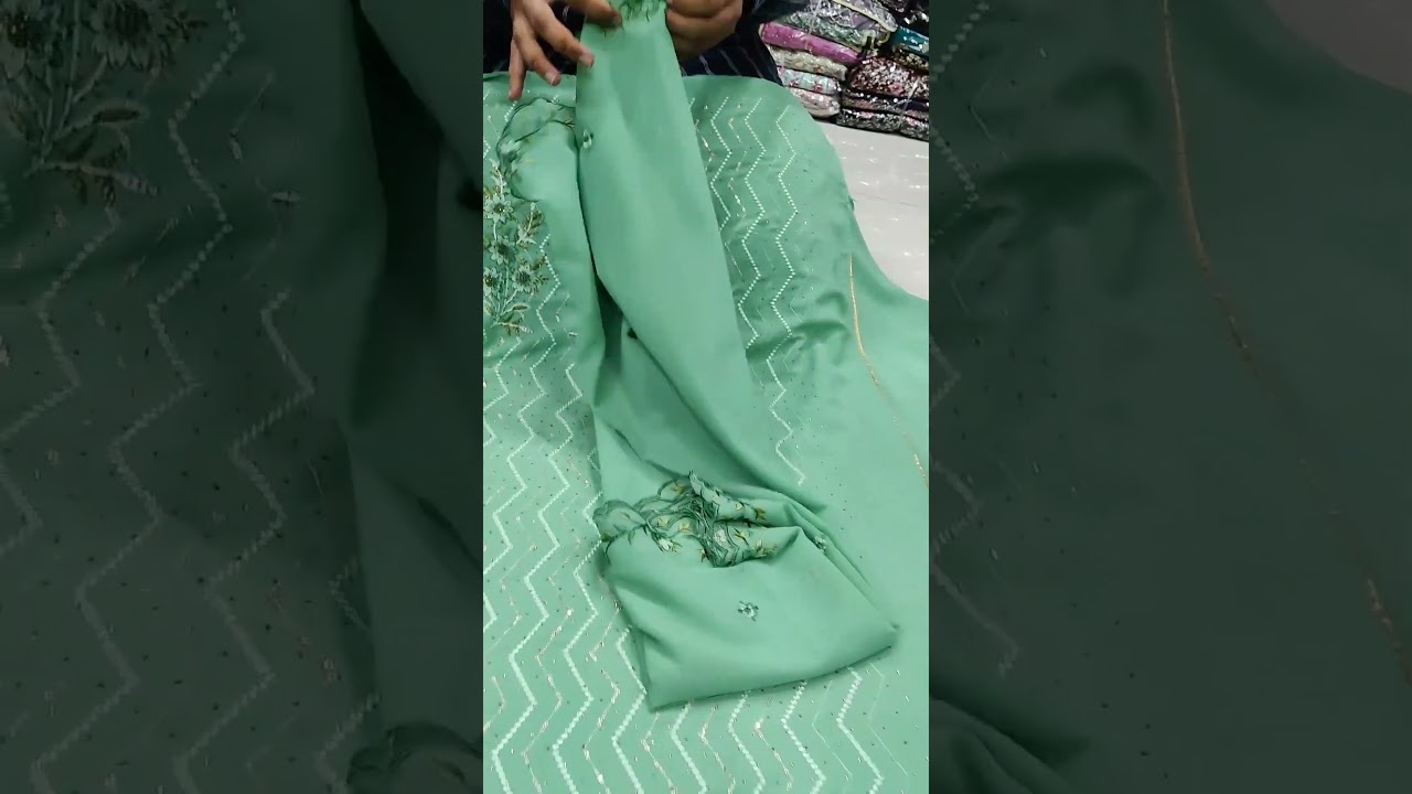 D-1201 Firdous Fabric Machine Diamond Embroidery Suit | Fashion Hub Wholesale FH