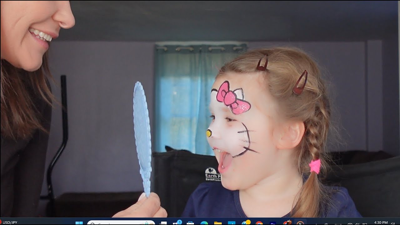Face painting for beginners - Hello Kitty - super cute and easy design - great for events