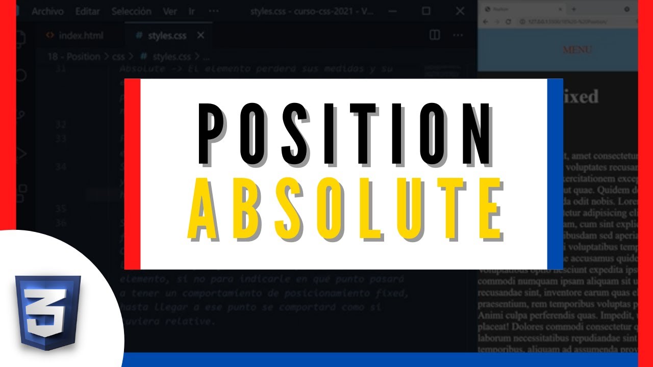 Qué es POSITION ABSOLUTE | CURSO de CSS Básico desde cero 2021 #36