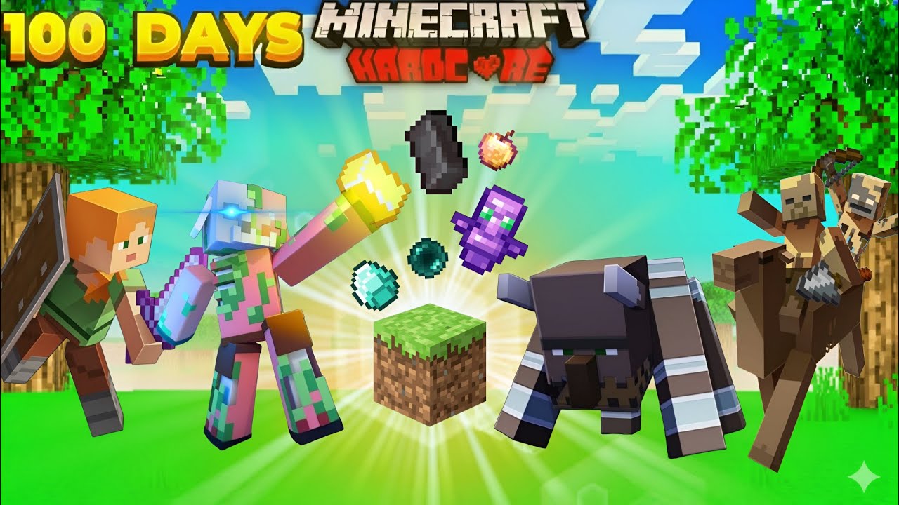 100 DAYS BUT GRASS BLOCK GIVES YOU OP ITEMS 🔥😱