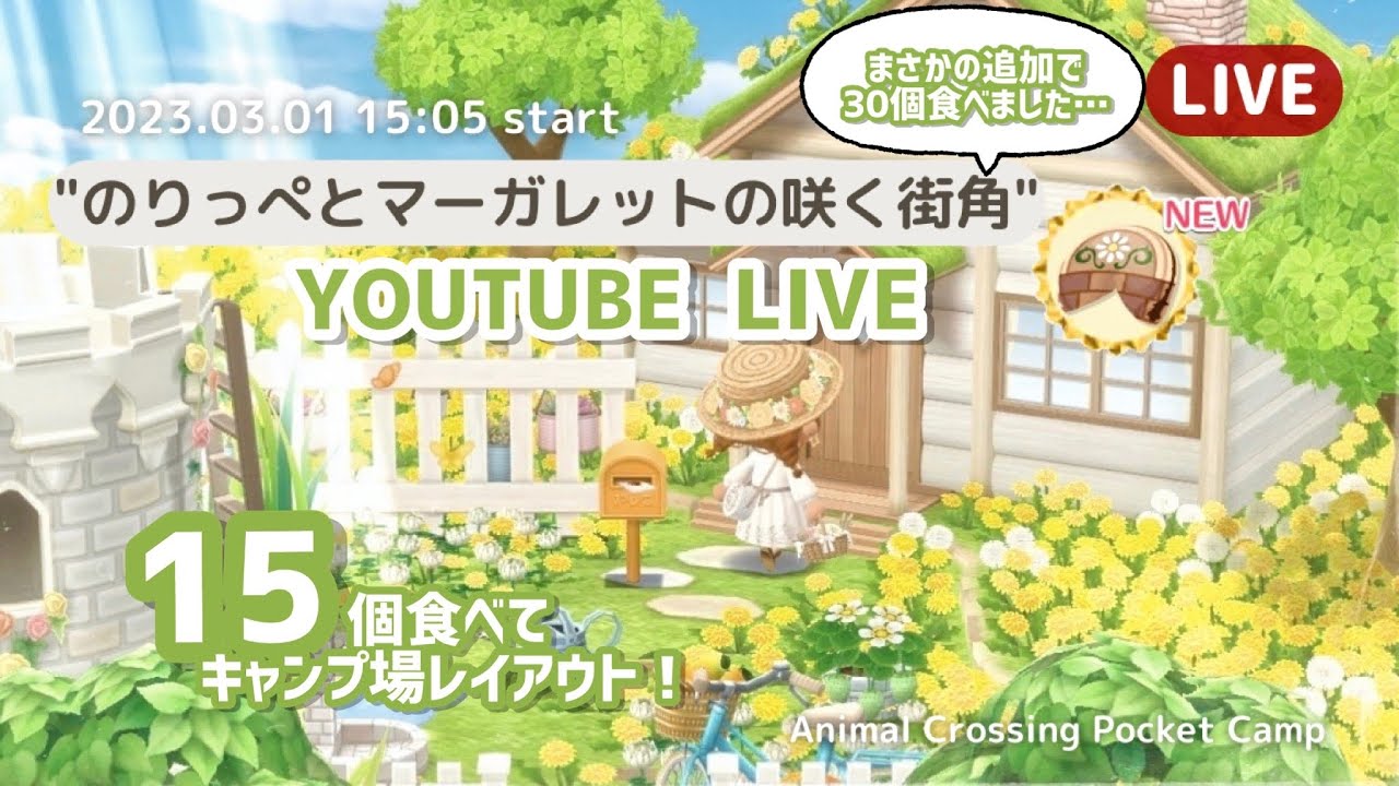 【ポケ森 LIVE】のりっぺクッキー15個→30個食べて即興キャンプ場レイアウト！