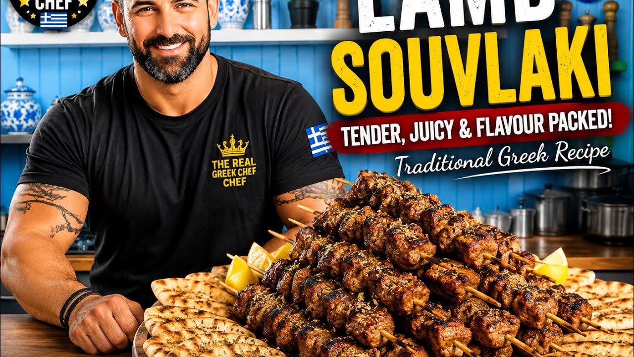 HOW TO MAKE LAMB SOUVLAKI ON SKEWERS | @therealgreekchef