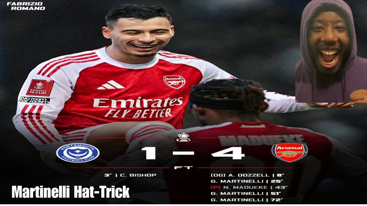 Martinelli Hat-Trick Madness! Arsenal Smash Portsmouth 4–1 | FA Cup Reaction