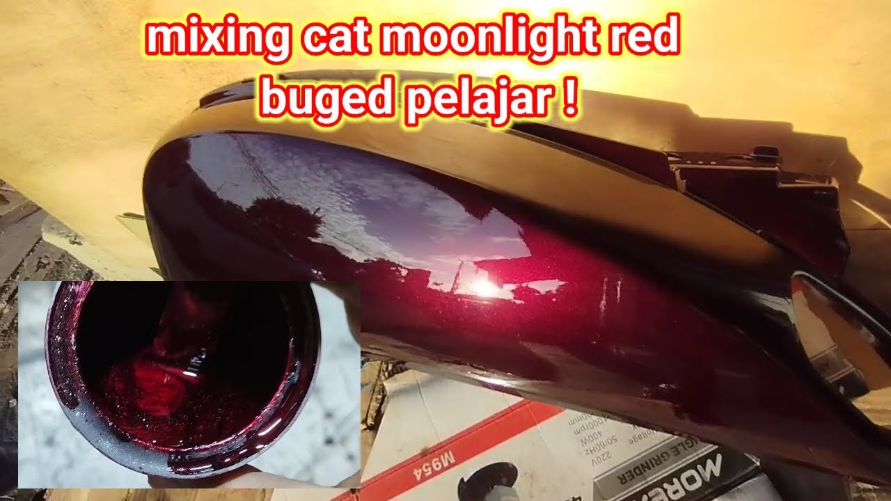 cara buat moonlight red  modal minim. black red . pigmen red .mixing cat