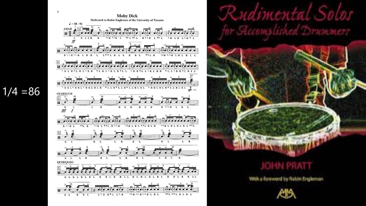 Moby Dick by John Pratt -Rudimental Play Along with Rick Series