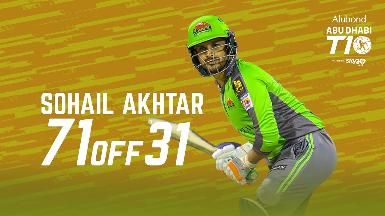 Sohail Akhtar I 71 off 31 balls I Day 4 I Qalandars I Abu Dhabi T10 I Season 4