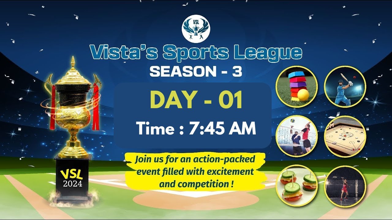 Vista's Sports League - Sports Event #DAY01 - Season 3 - 2024 | Live On YouTube #VSL #SEASON3