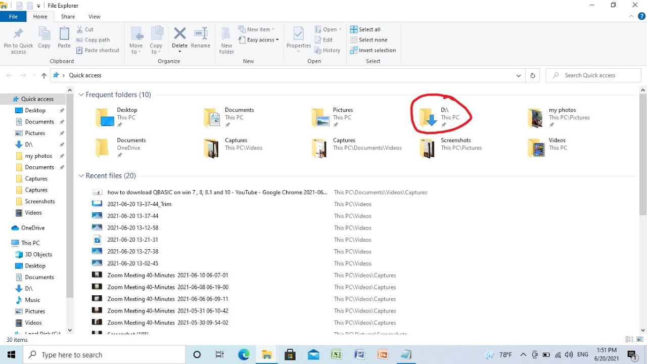 How to  restore accidentally moved Downloads folder to D:\ back to default