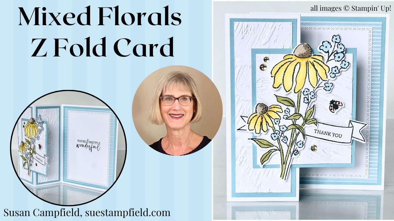 Perfect for Spring! Mixed Florals Z Fold Card