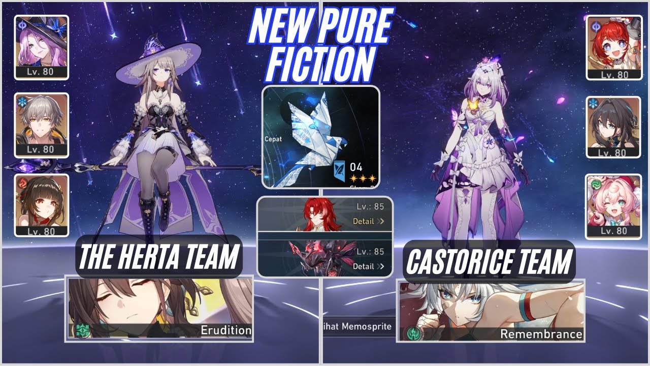 New Pure Fiction With The Herta E0 & Castorice E0 | Floor 4 (3 Stars) | Honkai Star Rail