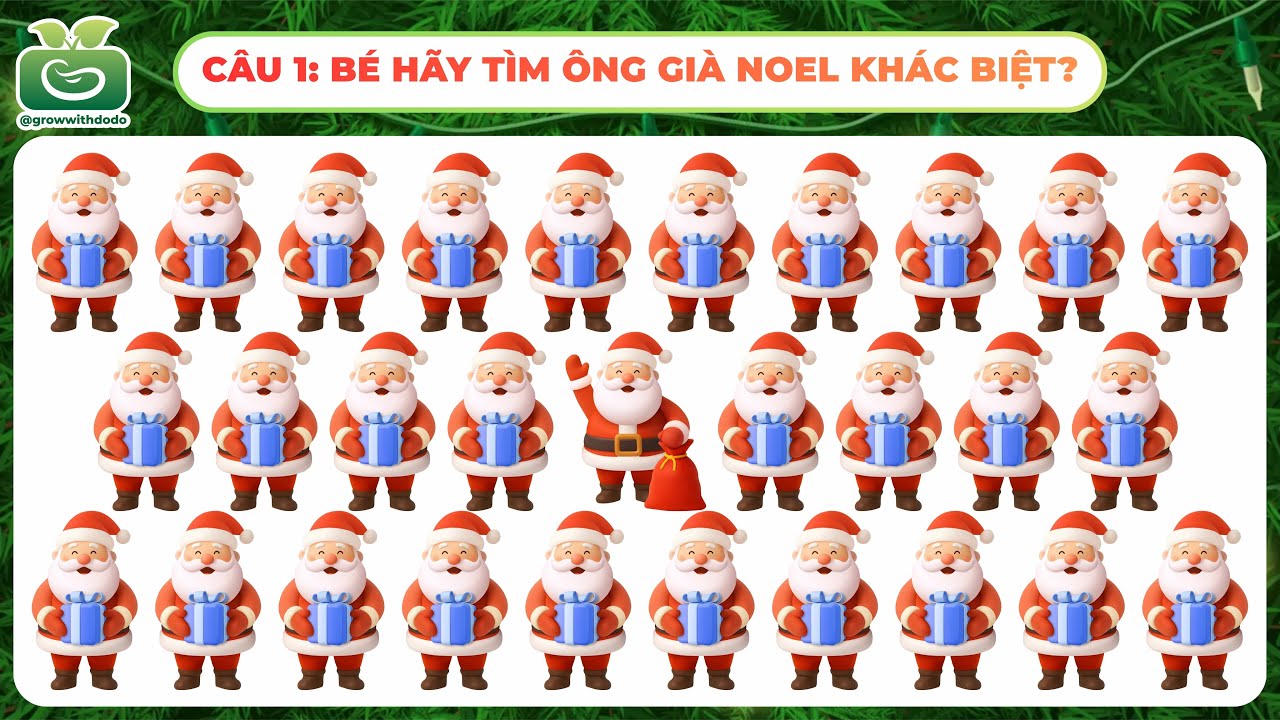 Bé hãy tìm hình ảnh khác biệt - chủ đề GIÁNG SINH | Find the ODD One Out - Christmas Edition 🎄🎅🎁❄️