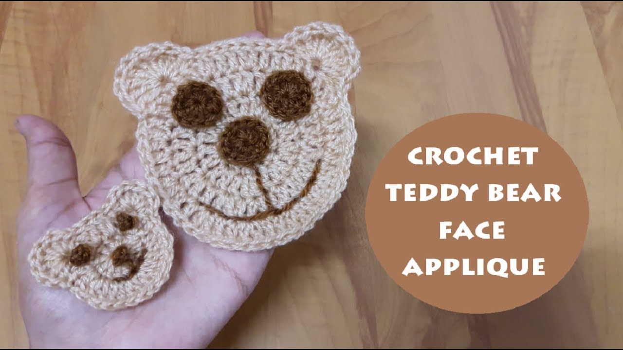How to crochet teddy bear face applique in 2 sizes? | Crochet With Samra