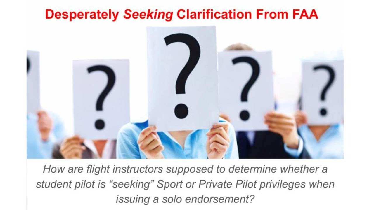 Sport Pilot 2.0 - Seeking Clarification From FAA
