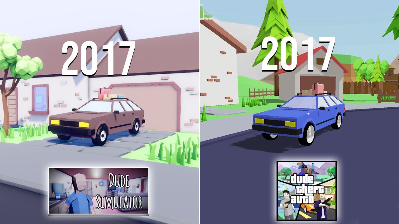 Dude Theft Auto (2017) vs Dude Simulator 1 (2017) Comparison !!! 🤔🤔🤔
